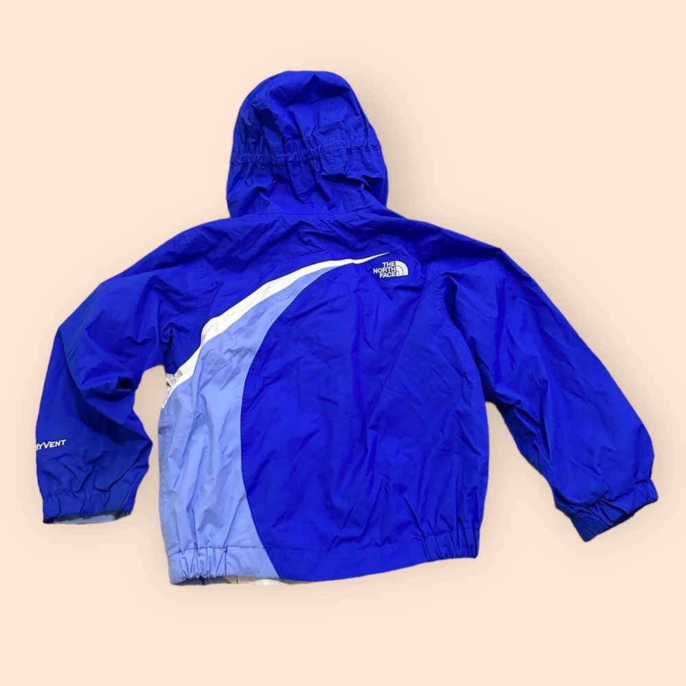 The North Face Toddler HyVent Hooded Jacket Blue White Green Size 3T - Picture 2 of 10